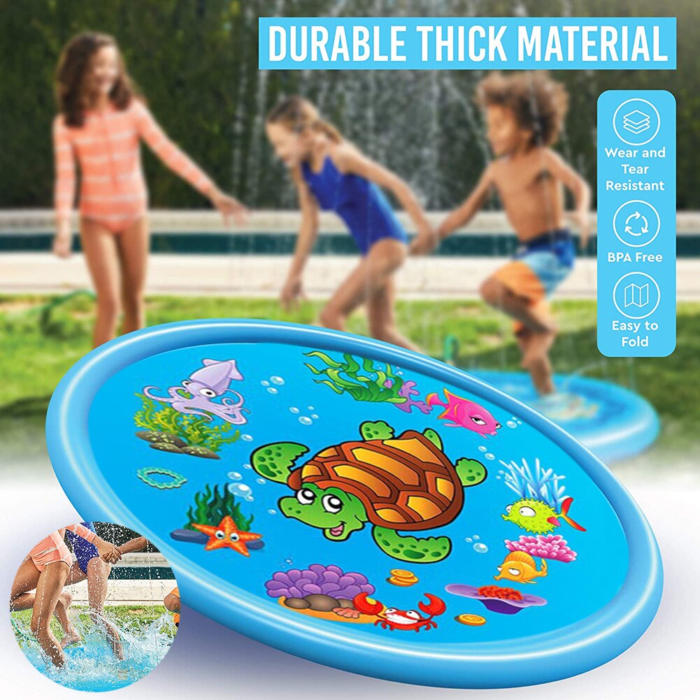 110/170Cm Leuke Schildpad Opblaasbare Spray Water Outdoor Kids Play Mat Sprinkler Pad