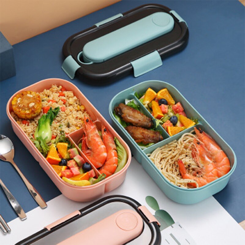 Food Grade Lunchbox Voor Kids School Office Microwae Bento Box Met Compartiment Servies Lekvrije Voedsel Container Doos pp