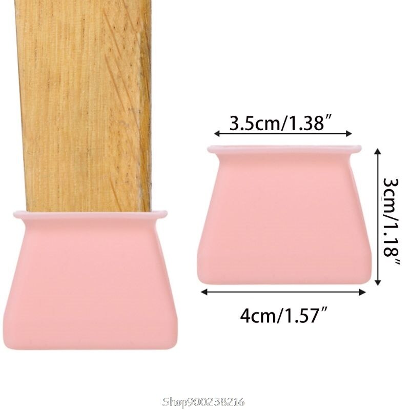 4 Stuks Vierkante Meubels Silicon Bescherming Cover Anti-Slip Bodem Pads Tafel Voeten Voor Stoel Benen Floor Protectors N17 20
