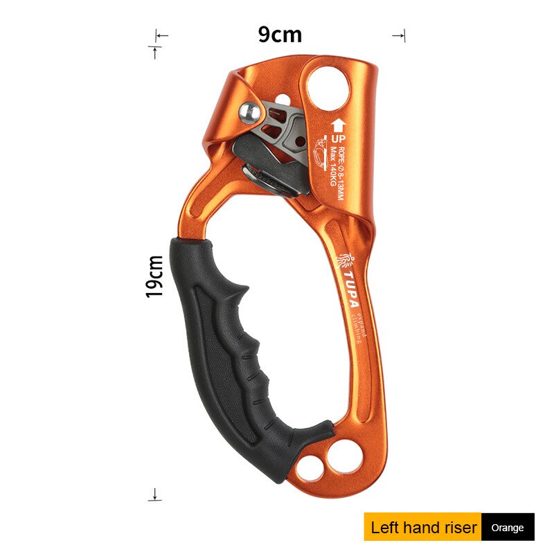 Ascender Hand Rope Climbing Device Mountaineering Climbing Device Cavern Outdoor SRT Rock Climbing Equipment Climbing Supplies: Orange left hand
