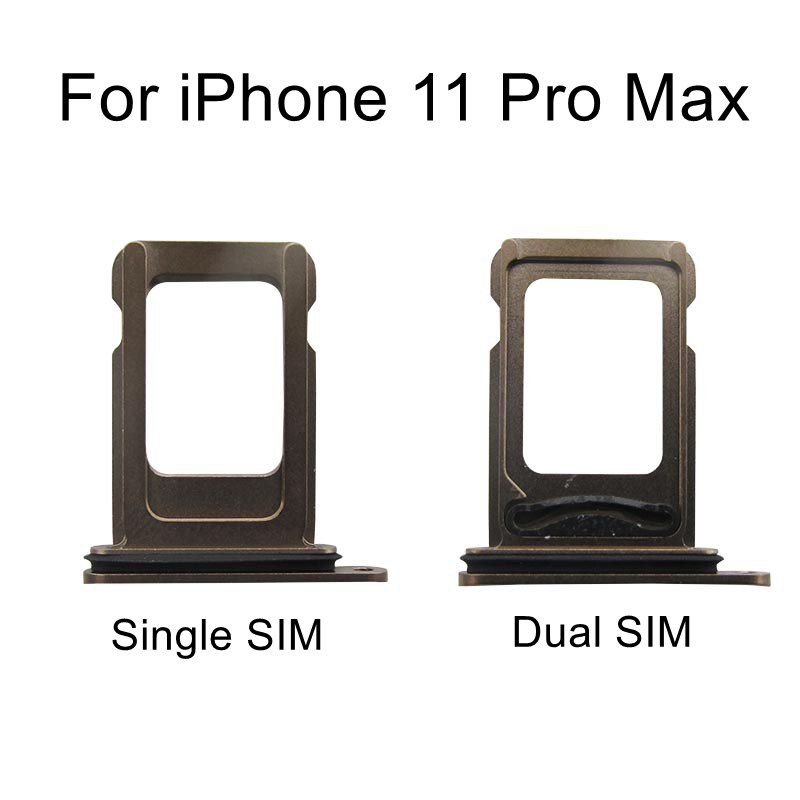 Single Dual SIM Card Tray Slot For iPhone 11 Pro Max Sim Tray Holder Slot Socket Adapter For iPhone 11Pro Max Replacement Parts