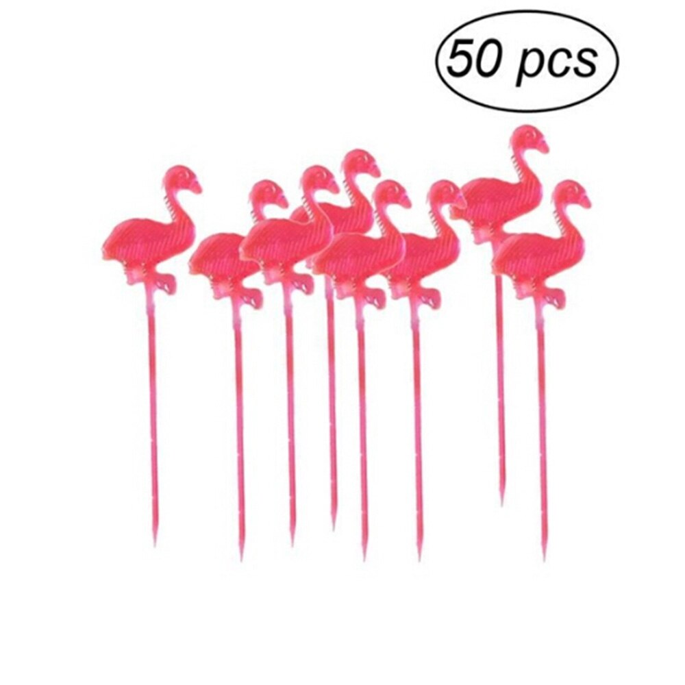 50 stks/set Flamingo Voedsel cupcake fruit Picks Buffet Fruit Vorken Party Cake Dessert Salade Sticks barbecue cocktail party accessoire