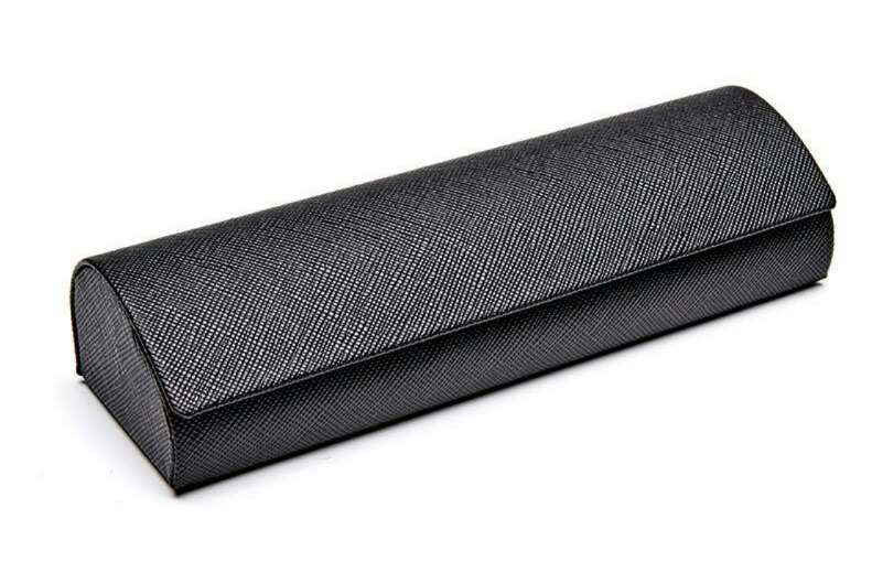 Mannen Vrouwen Draagbare Brillenkoker Brillen Doos Vouwen Brillen Doos Aluminium Presbyopie Zonnebril Doos: A black