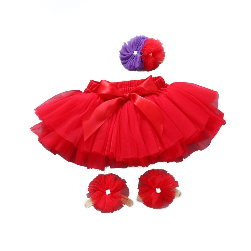 Gasa para bebé niña Tutu falda y juego de diademas de flores accesorios de fotografía recién nacido K1KC