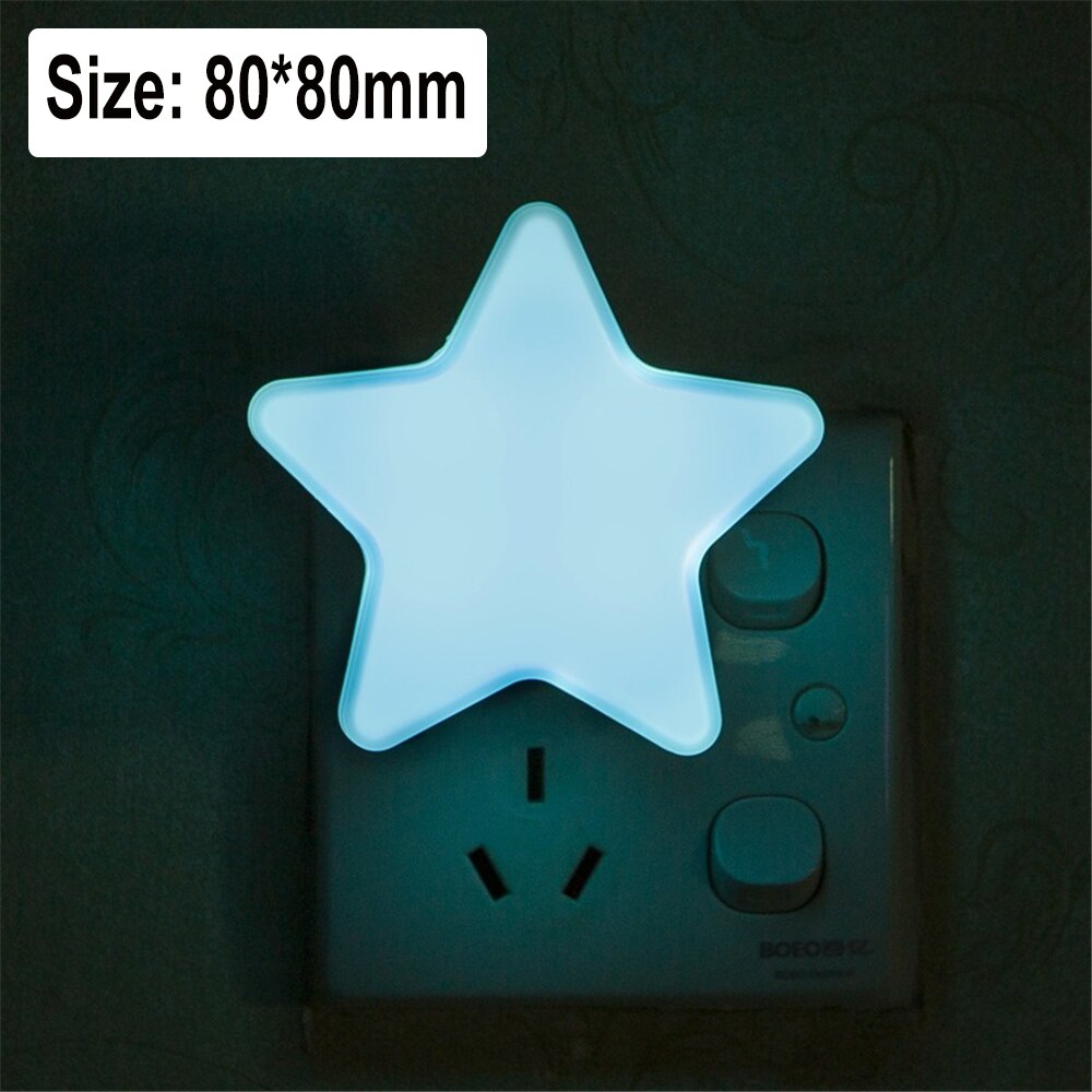 Sensor kontrol mini stjerne måne led lys eu/us stik natlampe til sengelampe baby soveværelse børne & #39 ;s værelse sove dekoration: Blå stjerne / Euplug