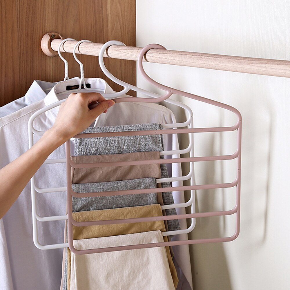 Cintre de pantalon à cinq couches, à la , organisateur magique de placard, vêtements, multi-ports, gain de place