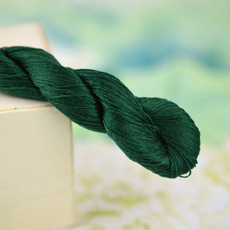 1pcs/400m silk embroidery thread / 100% silk thread /hand embroidery embroider cross stitch/dark green series/6 gradient colors: 6