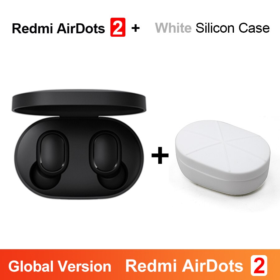 Original Xiaomi Redmi Airdots 2 TWS Bluetooth Earphone Stereo bass BT 5.0 Eeadphones AI Control With Mic Handsfree Earbuds: GB N White Case