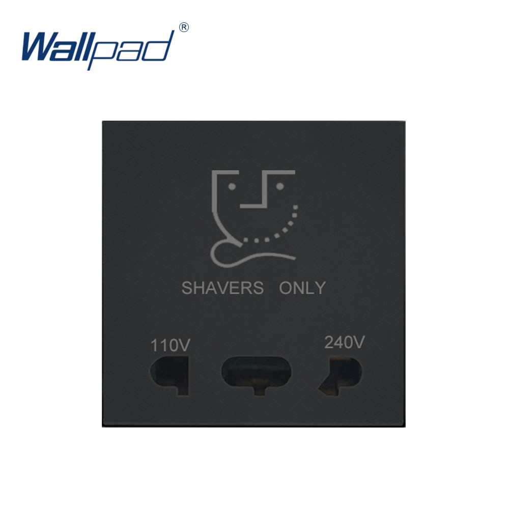 Wallpad Luxury Shaver Socket Outlet Function Key For Wall White And Black Plastic Module Only