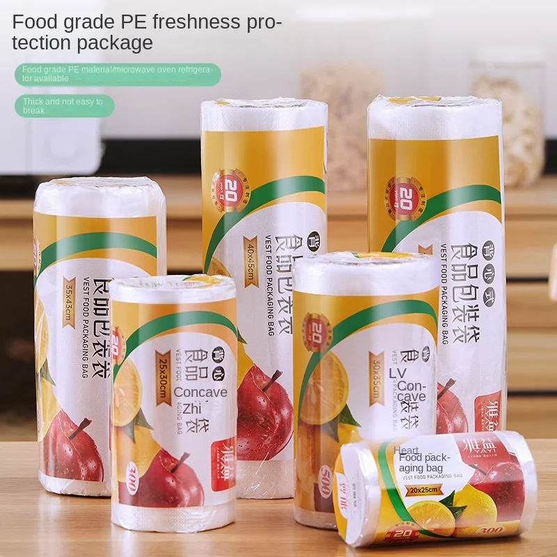 Paquete económico para el hogar, chaleco en rollo para embalaje de alimentos, bolsa de protección de frescura de PE, sellador al vacío engrosado para práctico y portátil