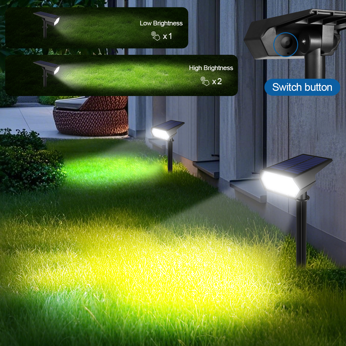 Solarstrahler für den Außenbereich, Garten, Weg, Rasen, Landschaft, wasserdicht, schnee-/hitzebeständig, Umweltschutz, Energieeinsparung