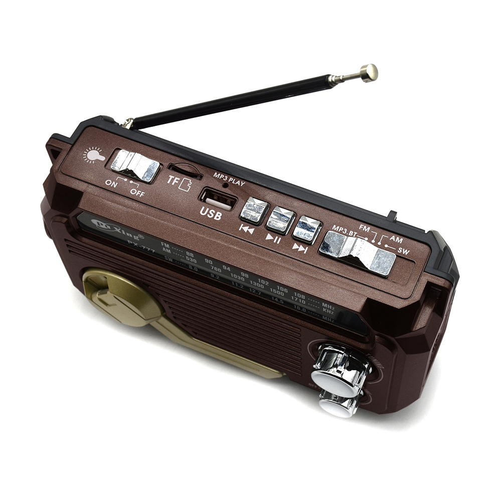 Hand Crank Emergency Radio AM/FM/SW Radio with Flashlight BT Speaker Portable Weather Radio for Outdoor Camping and Emergency