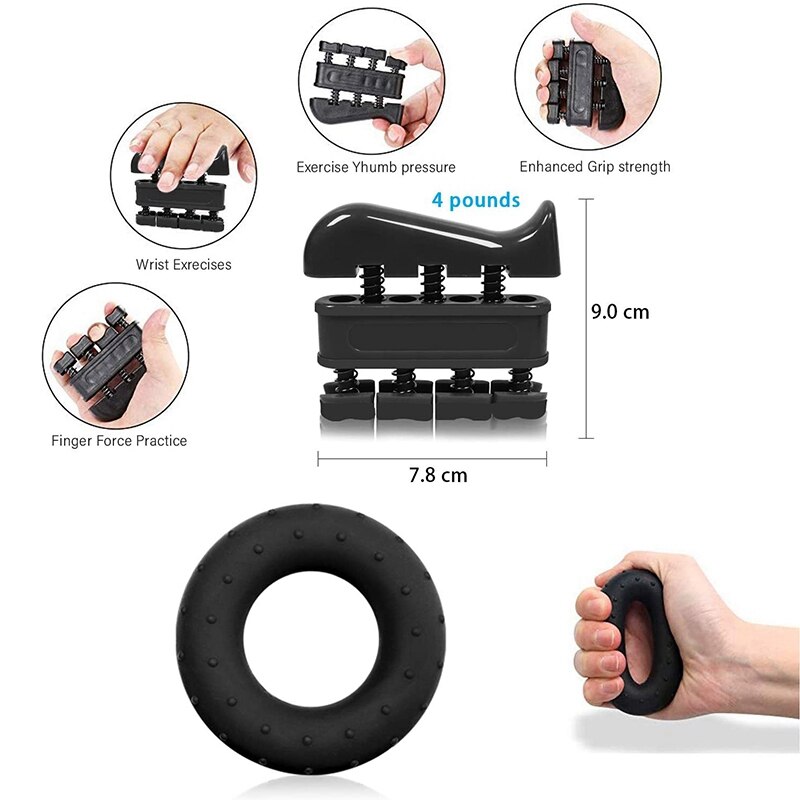 6PCS Counting Gripper Finger Tensioner Silicone Gripper Finger Gripper Grip Ring Fitness Equipment Set