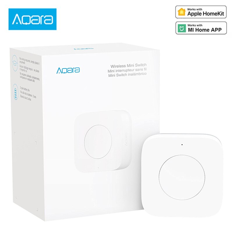 Xiaomi-Sensor Aqara Zigbee, miniinterruptor inalámbrico inteligente, conexión remota, botón de Control de una tecla, seguridad del hogar, Mihome Homekit