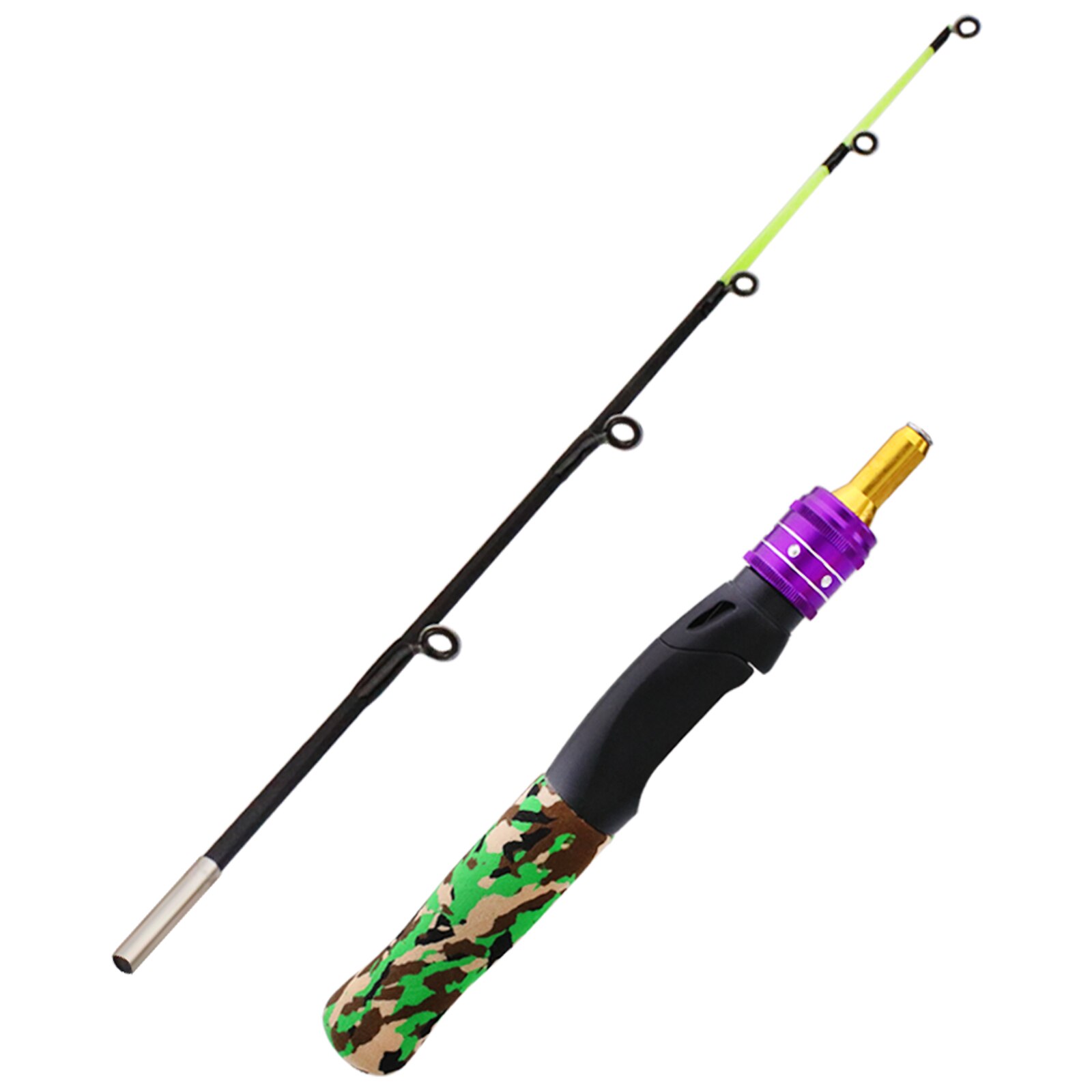 Mini Ice Fishing Rod 61cm Portable Lightweight Durable Winter Ice Fishing Rod River Shrimp Carp Ice Fishing Pole Tackle Pesca