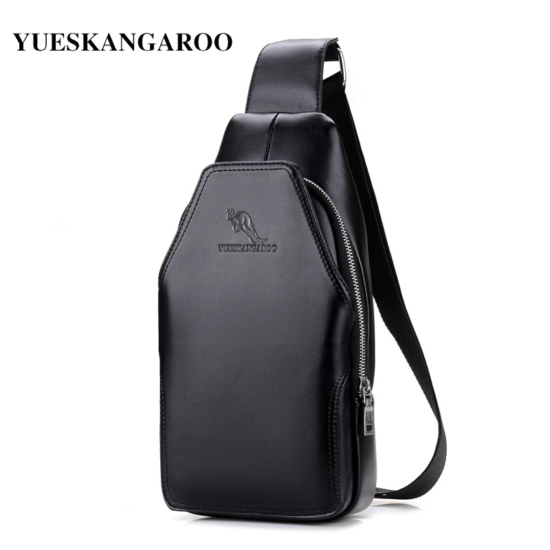 YUES sac de poitrine de kangourou sac à bandoulière unique en cuir hommes sacs à bandoulière sac à dos taille Pack loisirs sac Messenger