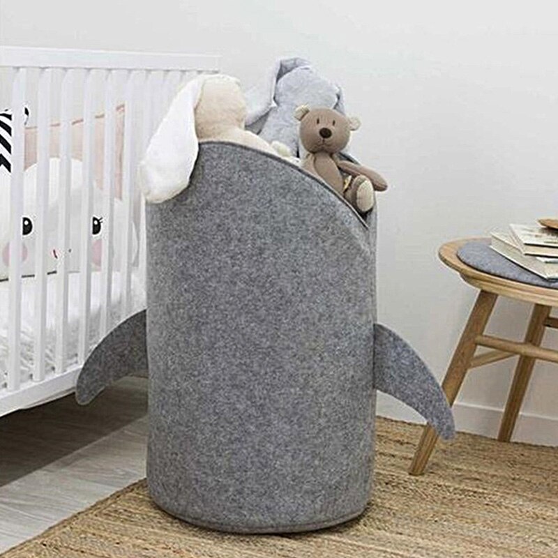 Gray Shark Mouth Shaped Folding Laundry Basket Eco-Friendly Home Toys Sundries Storage & Organization Size S/M/L 7A3033