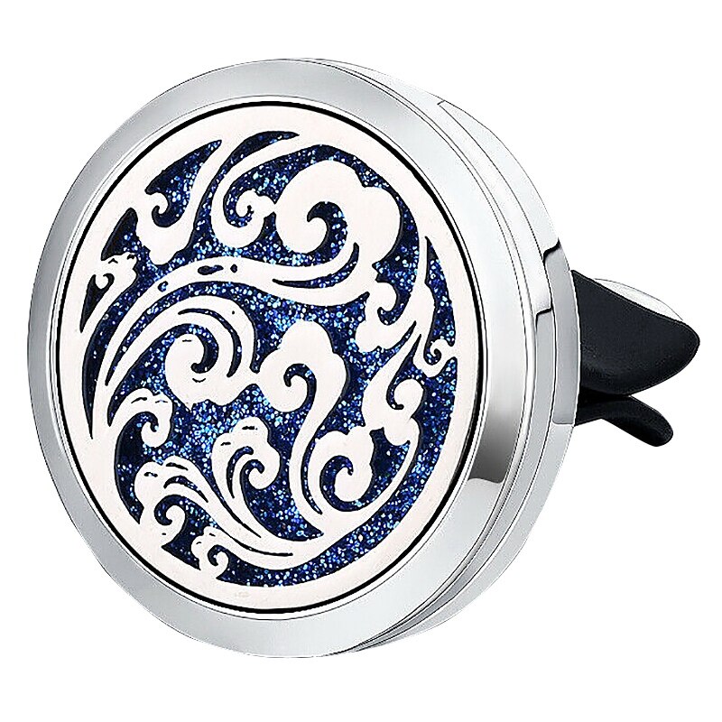 Car Aromatherapy Essential Oil Car Diffuser With 10 Replacement Felt Pads Stainless Steel Air Freshener Car Diffuser Vent Clip: Default Title