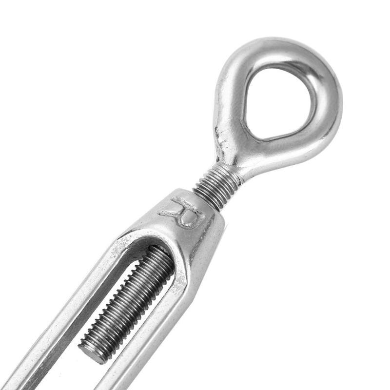 304 Stainless Steel Wire Hook Eye Turn Buckle Wire Rope Tensioner Hardware Parts Used for Tightening and Binding Ropes