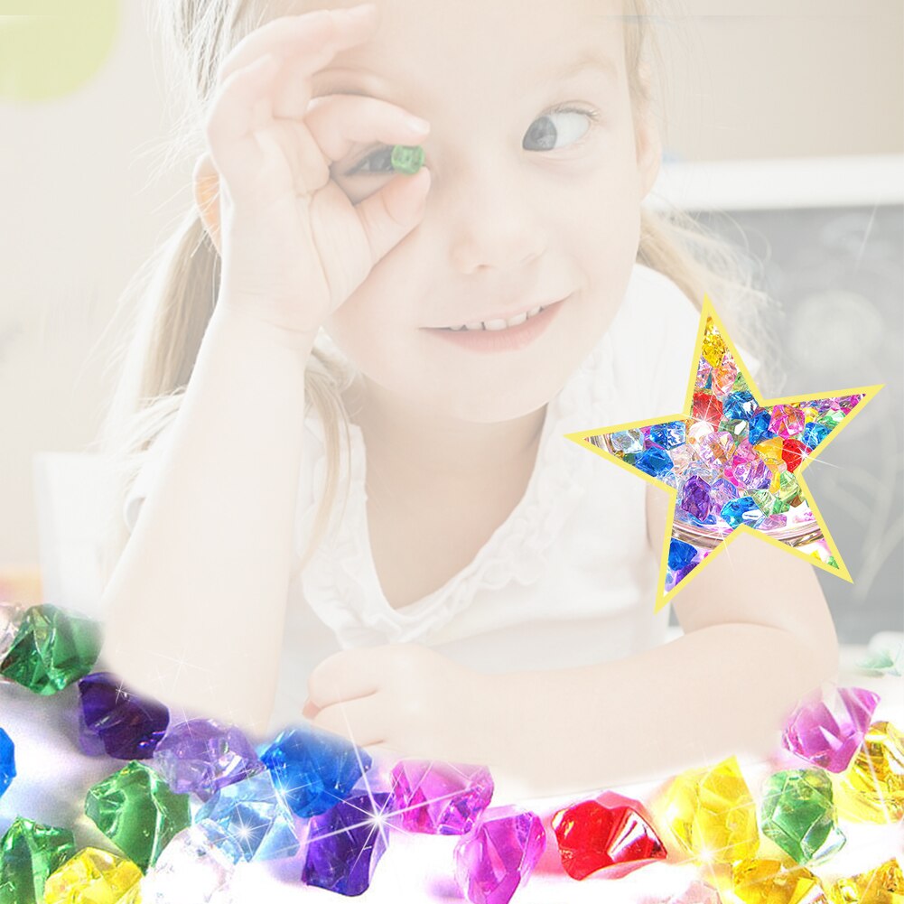 400 sztuk plastikowe klejnoty ziarna lodu kolorowe małe kamienie dzieci klejnoty akrylowe klejnoty skrzynie skarbów kruszony kryształ lodowy diamenty