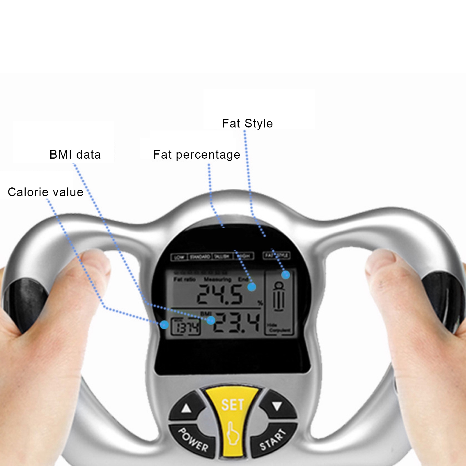 Instrumento de medição de gordura corporal portátil ABS BMI Medidor Analisador de gordura Monitor Dispositivo de medida