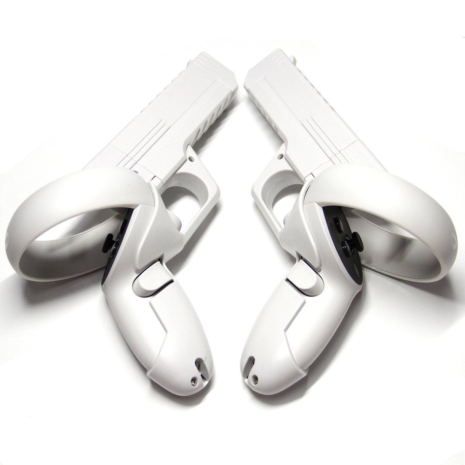 VR Controller Handle Sturdy Shooting Handle Holder Black White VR Controller Handle For Oculus Quest 2VR Virtual Reality Headset: White