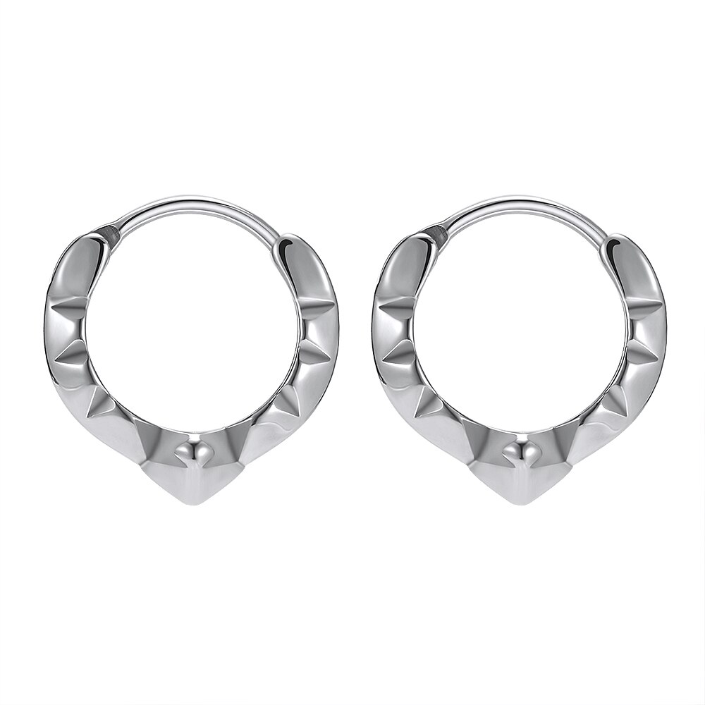 316L Stainless Steel Hoop Earrings Hip Hop Punk Rock Earrings for Men Women Retro Gothic Circle Round Earrings Skull: EH639SR-11