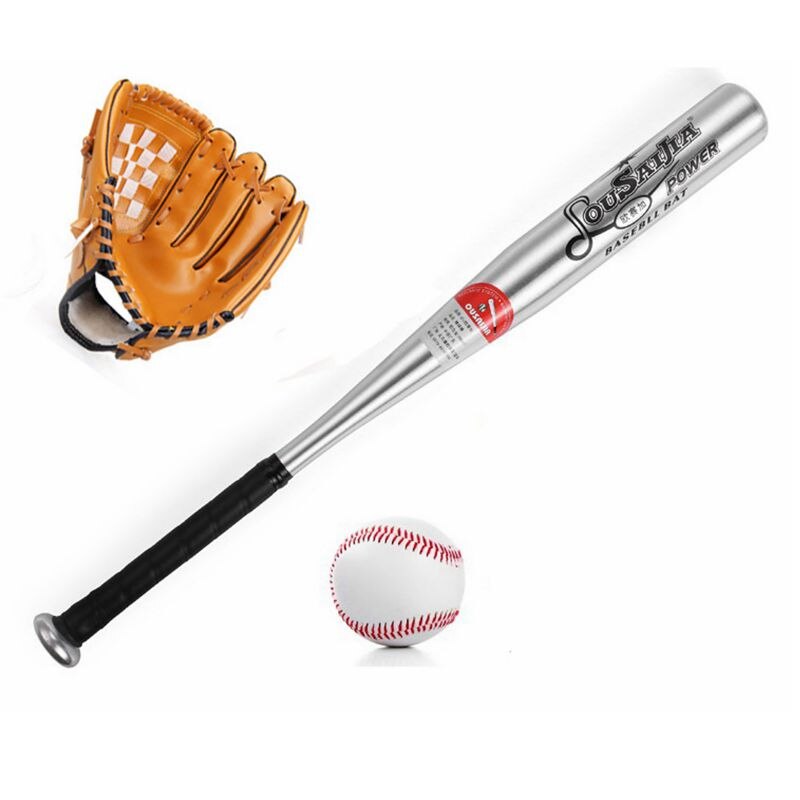 1Set Baseball Bat +Gloves + Ball Set for Kids 24inches bate Softball 10.5 inches Gloves For Child Educational Sports toy