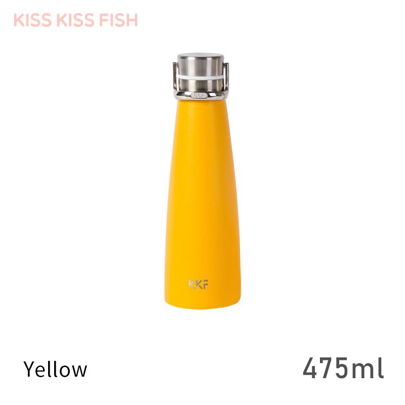 Arrived# KKF 475ml 290ml Thermos Cup 24H Water Cup Portable Mini Mugs: 475ml Yellow