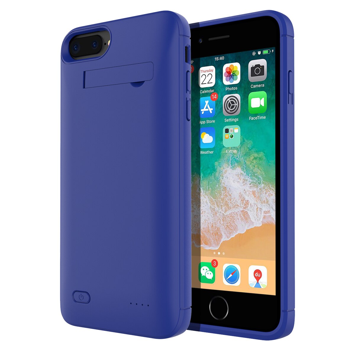 For iPhone 7 8 X XS Max XR Battery Charger Case 4000mAh External Backup Power Bank Protective Charging Shell 7 Plus 8 plus Case: 7plus 8 plus Blue