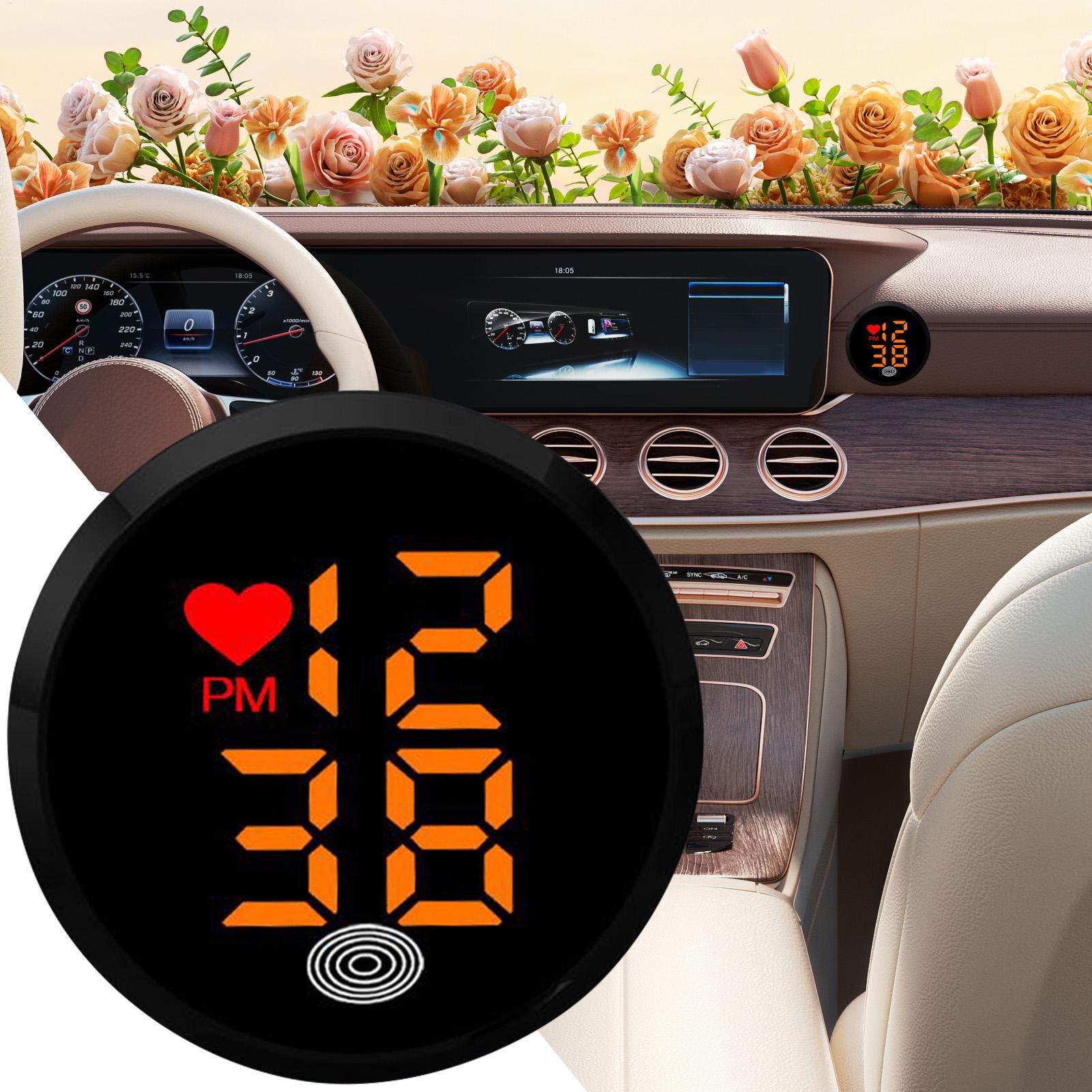 Plak op klok voor autodashboard motor zelfklevende digitale klokken plak op kleine LED-tijdweergave horloge voor fietsontluchter vrachtwagen