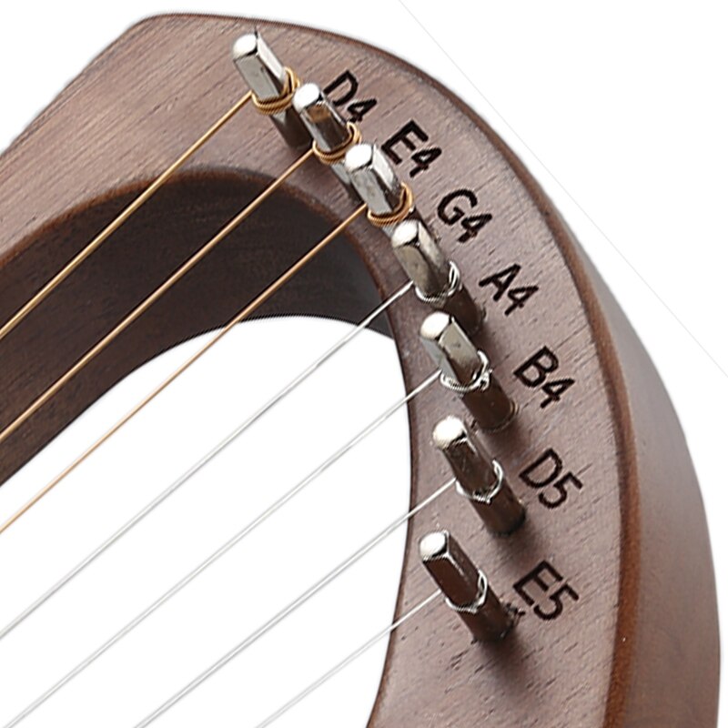 7-- snarige lierharpsnaren, massief mahoniehouten snaarinstrument met draagtas en stemapparaat