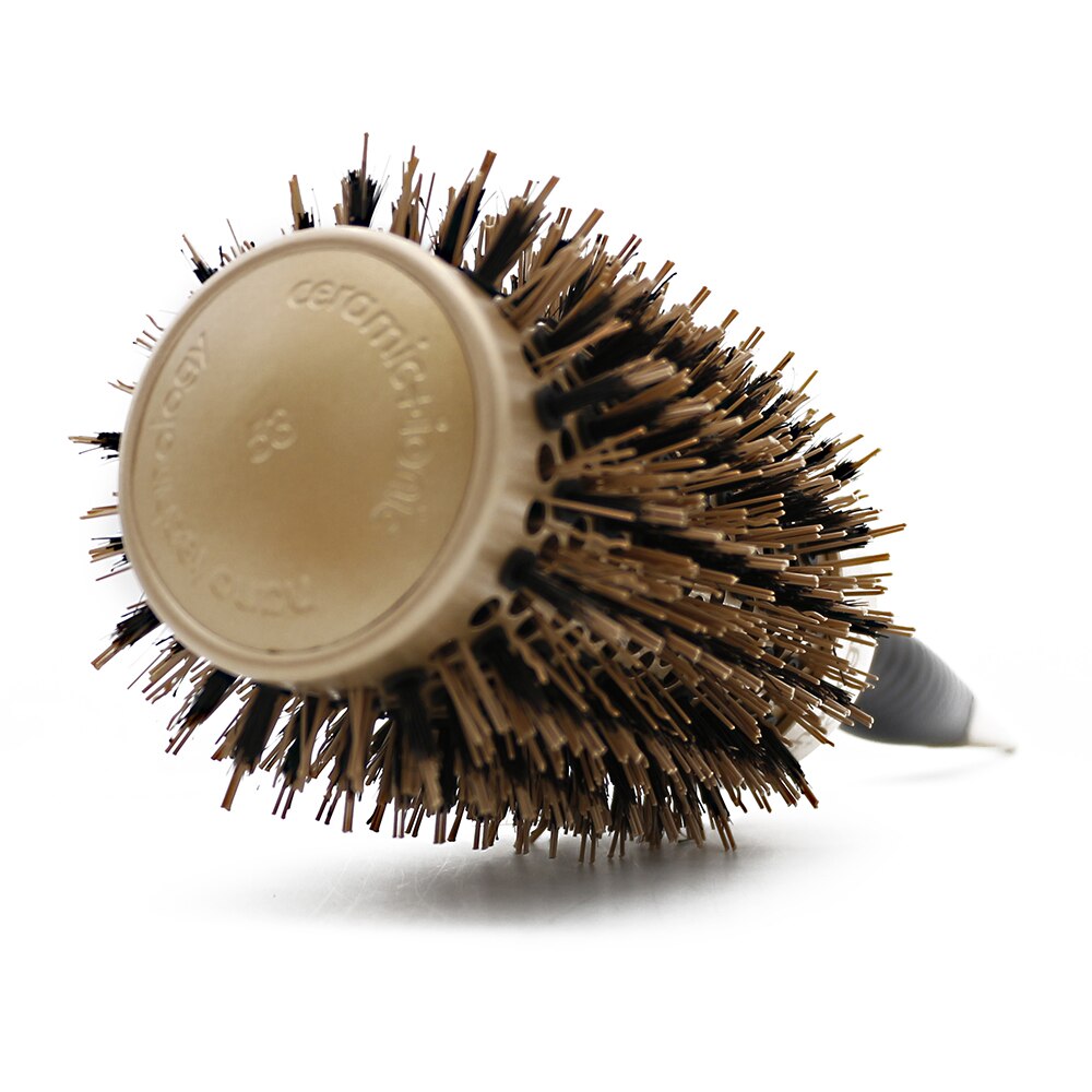 Handle Gold Hair Round Ceramic Brush 4 Sizes Boar Bristle Hairdressing Thermal Brush For Hair Curling Aluminum Barrel Comb