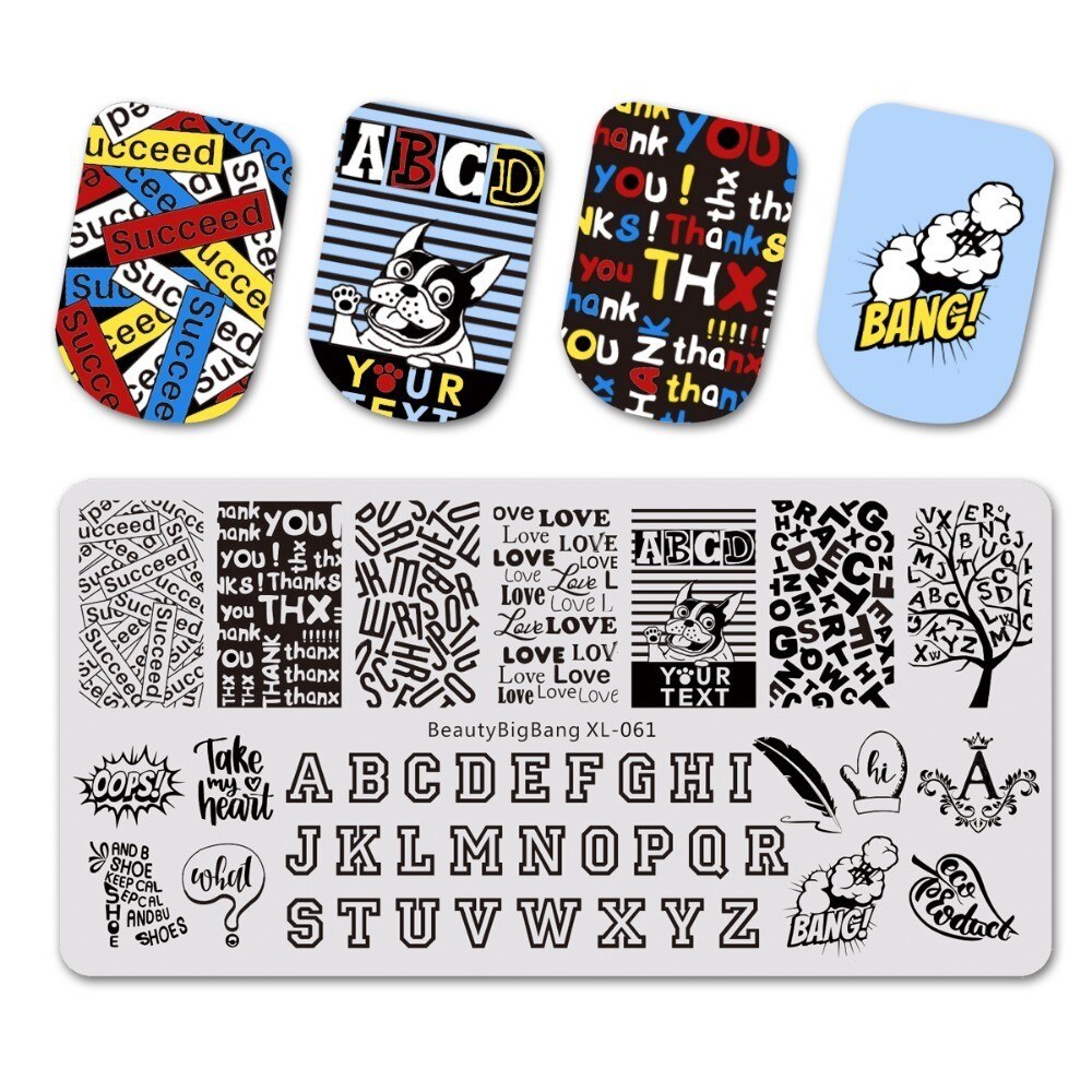 Nail art stämplingsplattor vattenmarmor manikyr stämpling för naglar diy nagel mall form nail art verktyg: 61