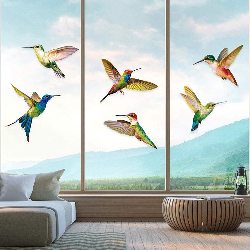 6/8 Pcs Hummingbird Window Clings Window Decor Decals Unique Window Decor Film