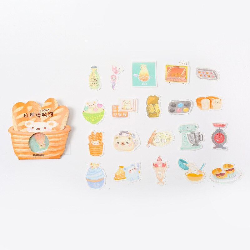 Eating Snacks Series Cute Sticker Custom Stickers Diary Stationary Flakes Scrapbook DIY Decorative Label flower Stickers set: 6