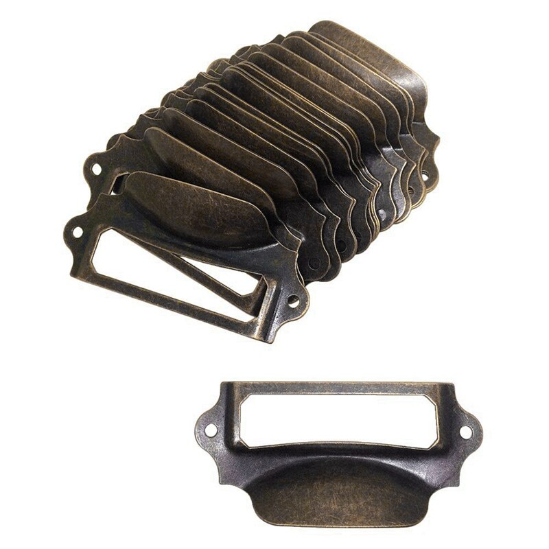 30 Pieces 69X30mm Antique Bronze Card Holder Drawer Pull/Label Frames Card/Tag Pull/Cabinet Frame Handle/File Name Card Holder f