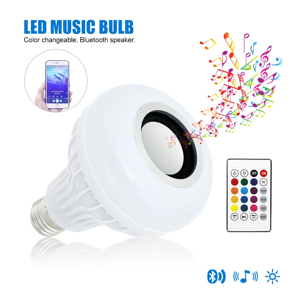 Multicolor veranderlijk E27 LED Lamp Dimbare Muziek Gloeilamp AC 100V 220V afstandsbediening draadloze Bluetooth speaker Night licht
