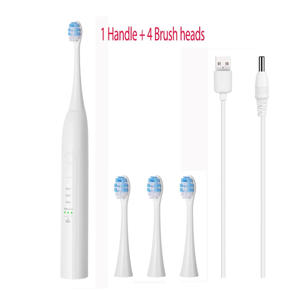 Sonic elektrisk tannbørste oppladbar brosse en tannbørste ultrasonisk ansiktsrensebørste erstatning tannskalerhode: Gull