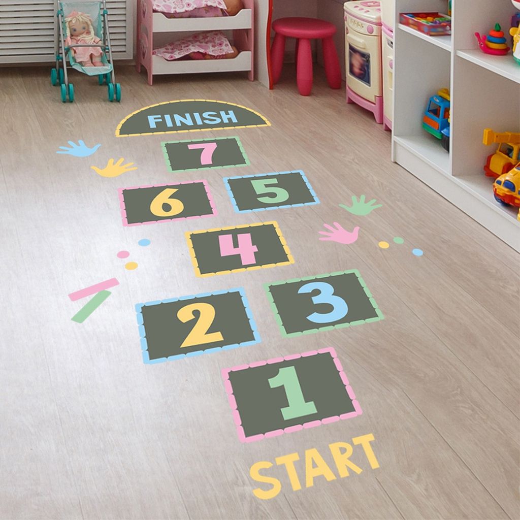 1Pcs Number Floor Stickers Wallpaper Cute Self-Adhesive Kids PVC Wall Stickers Kindergarten Supplies Home Decor