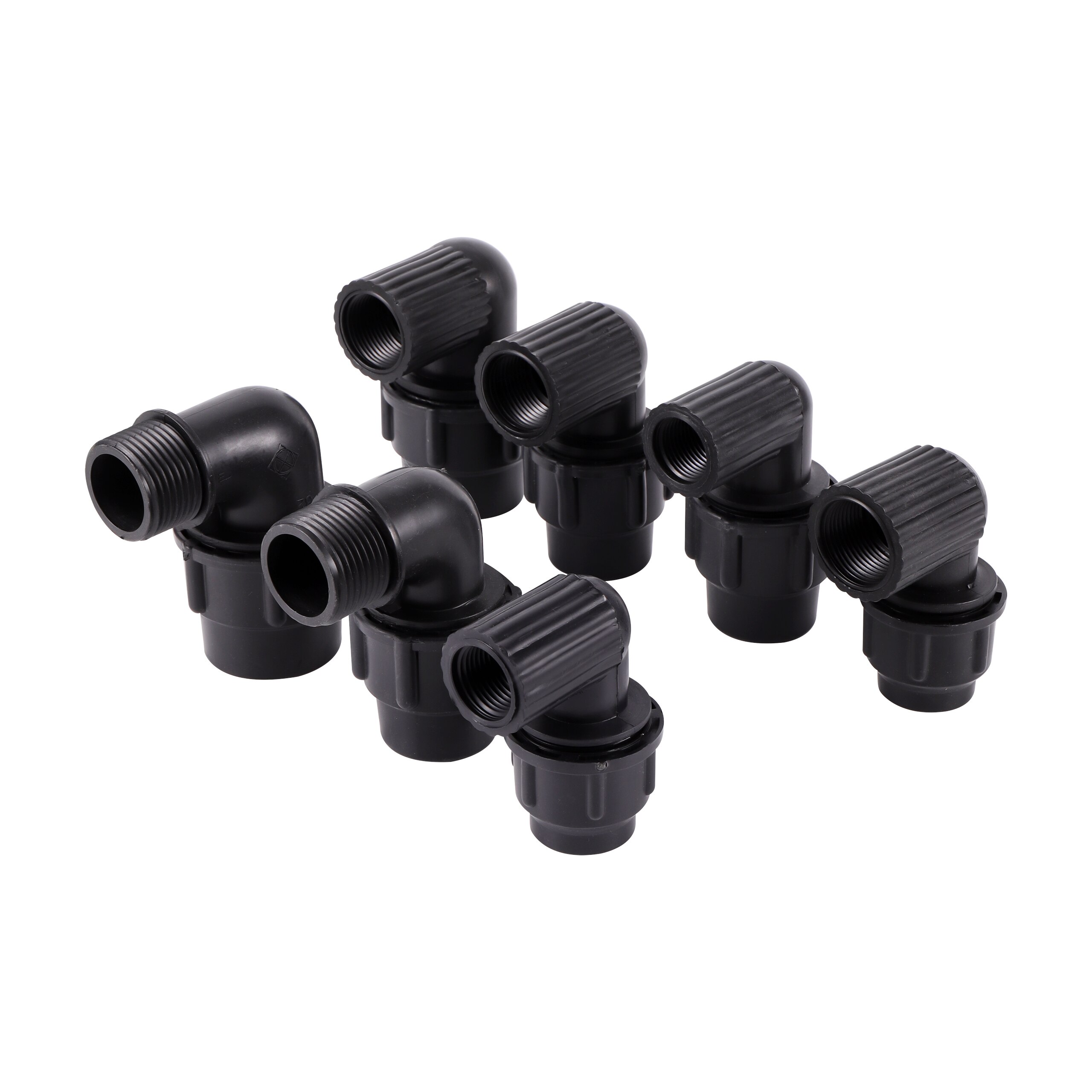 20/25/32mm HDPE PE PVC Pipe Compression Fittings 1/2&quot; 3/4&quot; 1&quot; Thread Irrigation Watering System Elbow Locked Coupling