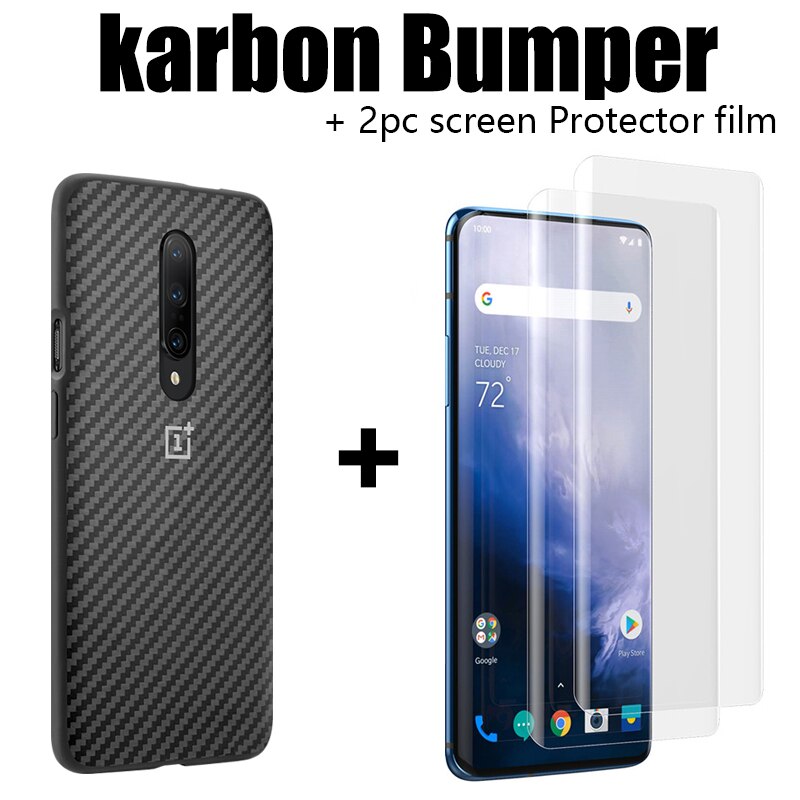 Oficial original oneplus 8 pro caso náilon pára-choques caso arenito karbon pára-choques claro caso para oneplus 8 pro: For One plus 8 / Karbon Bumper