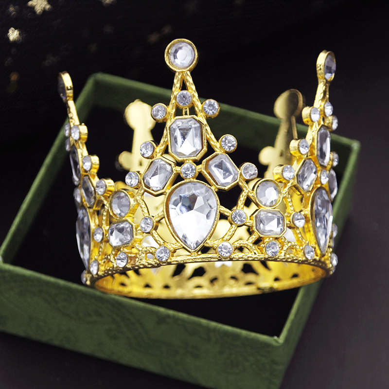 Party Prom Verjaardagstaart Kroon Kleine Tiara's voor Pop Groen Roze Diadeem Bruids Bruiloft Haar Sieraden Tiara's Hoofdornamenten: Blue White Zinc Plated
