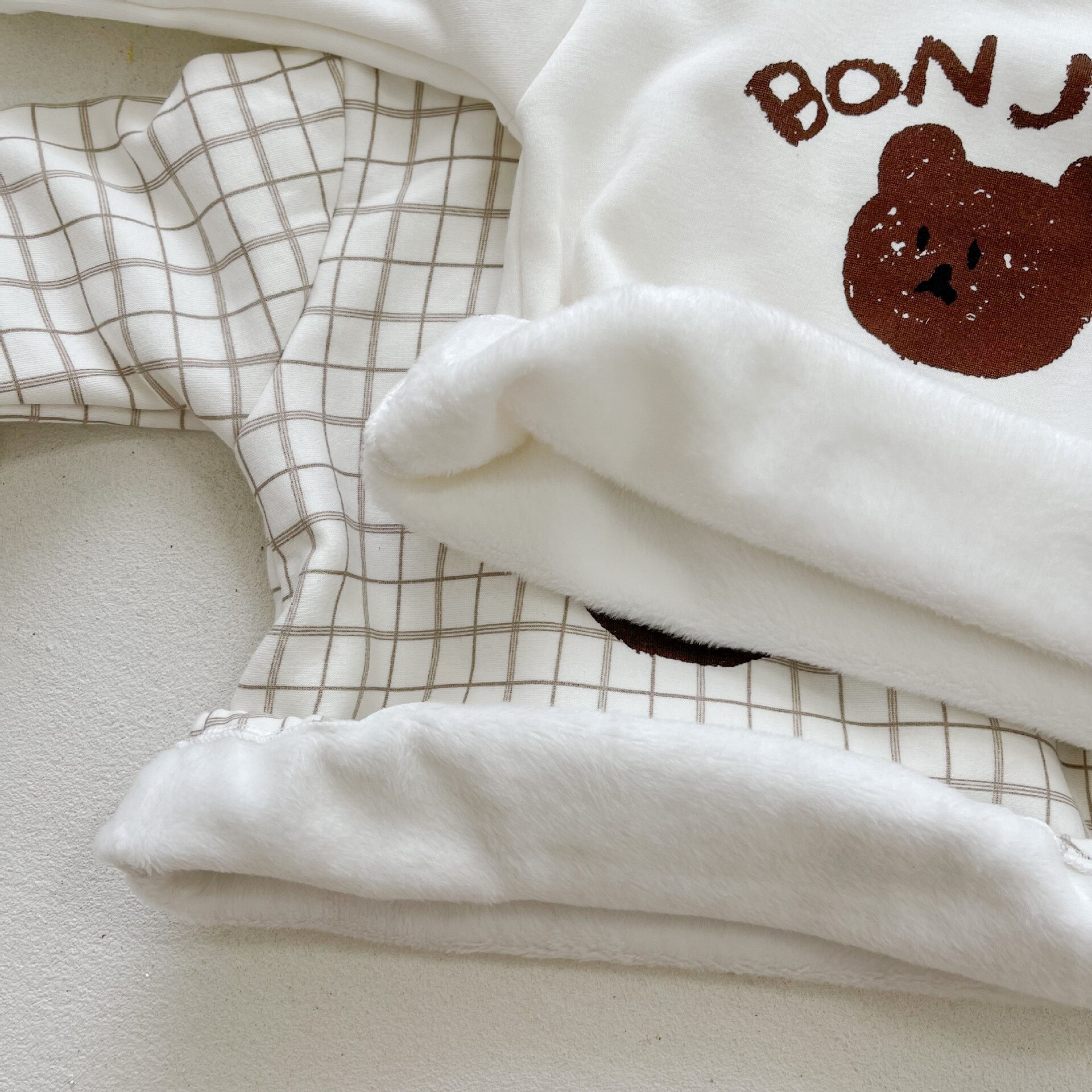 1187b 2022 Plus samt-Baby-strampler mit bärenmotiv, langärmelig, jungen-Karosserie, babykleidung, neugeborenenkleidung