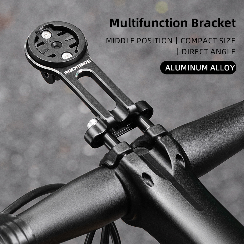 ROCKBROS Fahrradhalterung Frontlicht Lampenfassung Aluminiumlegierung Verlängerungshalter für Fahrradcomputer Wahoo Bryton Garmin Halterung