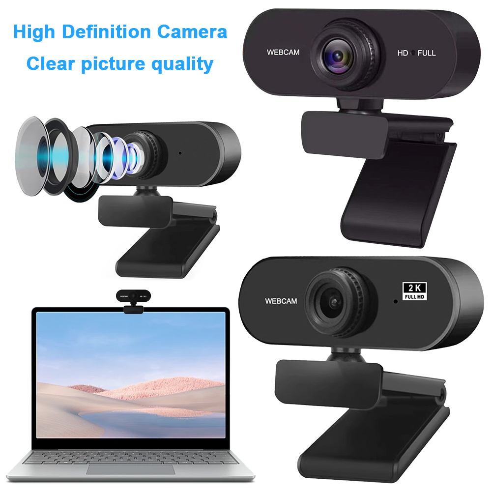 Câmera web hd 1080p/2k, câmera usb com microfone embutido, câmera de rede usb, autofoco, webcam de negócios para pc e laptop