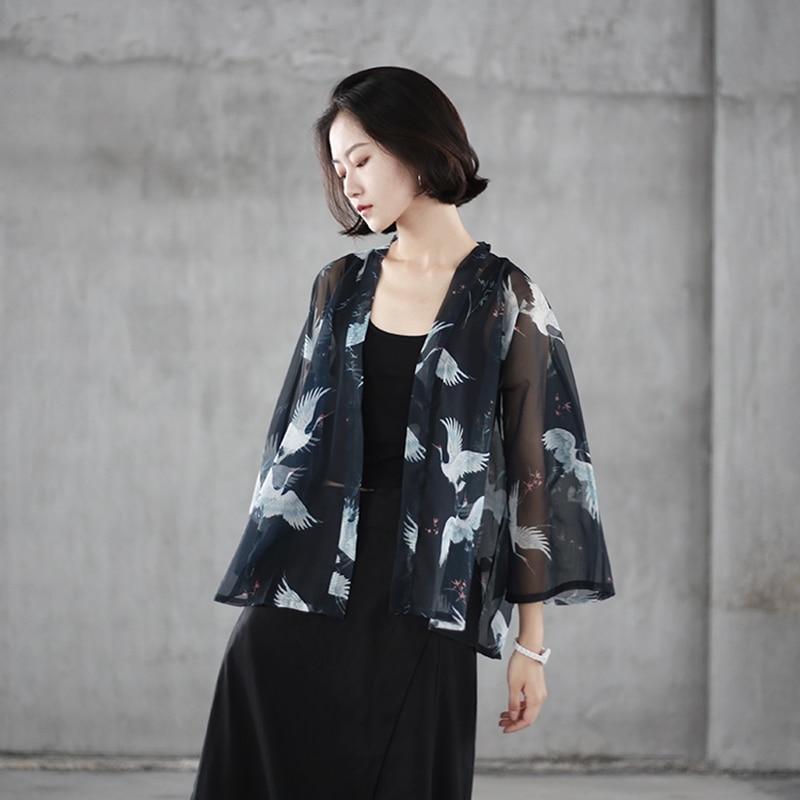 Kimono traditionnel japonais pour femmes, cardigan, yukata, été, , AA003