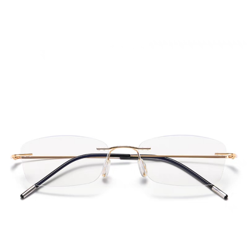 Randloze Leesbril - Retro Rechthoek Stijl - Anti Blauw Licht - Intelligente Zoom - Voor Heren & Dames