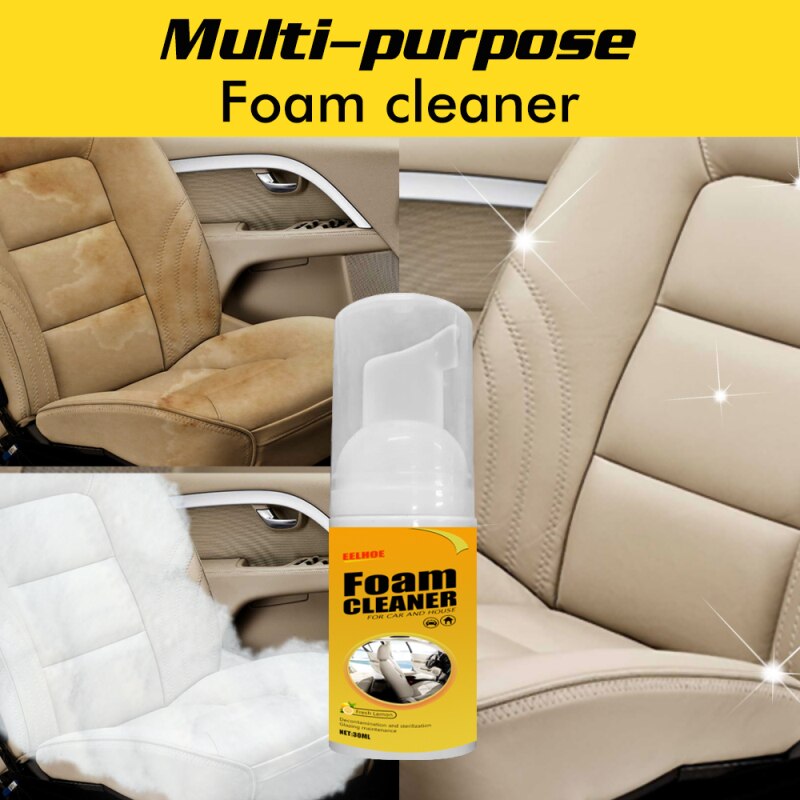 30ML Car Interior Cleaning Foam Cleaner Car Seat Interior Car Cleaner Auto Leather Clean Wash Multifunctional Foam Cleaner