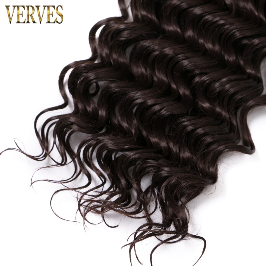 deep wave 16 inch Color 4 Synthetic Hair weaving 100g/pcs VERVES Hair Bundles high temperature hair extensions